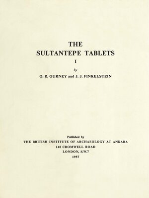 cover image of The Sultantepe Tablets I